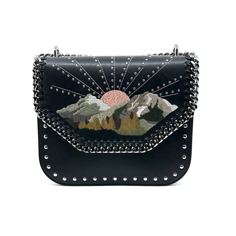 Stella McCartney Embroidered Chain Shoulder Bag